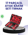 Taşınabilir Deri Kutulu 17 Parça Manikür Seti