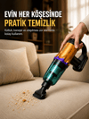 Taşınabilir Kablosuz El Süpürgesi Araç ve Ev Temizliğine Uygun