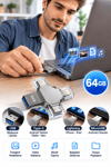 Tek Ürünle Birden Fazla Cihazda Kullanım Sunan 64GB Lightning Type C USB MicroUSB Girişli Flash Bellek