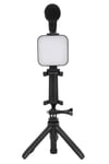 Telefon Tutucu Mini Mikrofonlu Tripod Vlog Çekim Video