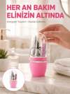 Tırnak Bakım Manikür Pedikür Seti 4 Parça Pembe Pratik Günlük Kullanım Yeni Nesil