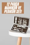 Tırnak Bakım Seti Tırnak Düzeltme Batık 12 Parça Çanta Tipi Manikür Pedikür