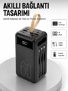 Tüm Cihazlarla Uyumlu LED Fenerli 4 Çıkışlı Powerbank Yeni Nesil
