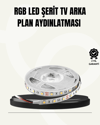 TV Arkası LED Şerit Işık Otomatik Açma Kapama Özellikli 2mt