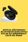 TWS Bluetooth Kulaklık Kulak İçi Kablosuz Dijital Göstergeli Çağrı Cevaplayabilen
