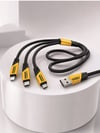 USB 3'ü 1 Arada Şarj Kablosu 240W PD Destekli Çoklu Şarj Kablosu