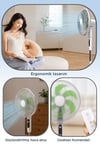 Vantilatör 6 Pervaneli 3 Kademeli Kumandalı Dijital Ekranlı Ayaklı 16 Inc 50W Fan Beyaz