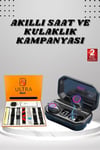Yeni Nesil Akıllı Saat ve Bluetooth Kulaklık Kampanyası Dijital Göstergeli Powerbankli