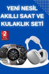 Yeni Nesil Sesli Görüşme Akıllı Saat ve Powerbank Çoklu Şarj Girişli Bluetooth Kulaklık Nabız Ölçer