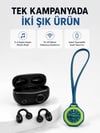 Yeşil Çanta Charm Saat ve Kablosuz Bluetooth Kulaklık İkili Kampanya Seti Günlük Kullanım