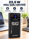 Yüksek Kapasiteli 50.000 mAh Powerbank 22,5 W Hızlı Şarj 4 Dahili Kablo LED Aydınlatma