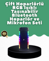Yüksek Ses Güçlü Kablosuz Hoparlör  Karaoke Mikrofonlu