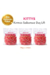 KITTYS 3'Lü Kırmızı Sabunsuz Duş Lifi 40GR Yumuşak ve Dayanıklı Banyo Lifi, Duş Jeli ile Kullanım