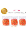 KITTYS 3'Lü Turuncu Sabunsuz Duş Lifi 40GR Yumuşak ve Dayanıklı Banyo Lifi, Duş Jeli ile Kullanım