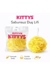 KITTYS Sarı Sabunsuz Duş Lifi 40GR Yumuşak ve Dayanıklı Banyo Lifi, Duş Jeli ile Kullanım