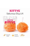 KITTYS Turuncu Sabunsuz Duş Lifi 40GR Yumuşak ve Dayanıklı Banyo Lifi, Duş Jeli ile Kullanım