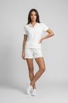 KADIN SOFT ÖRME KUMAŞ POLO YAKA BLUZ VE BELİ LASTİKLİ ŞORT İKİLİ TAKIM