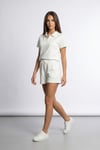 KADIN SOFT ÖRME KUMAŞ POLO YAKA BLUZ VE BELİ LASTİKLİ ŞORT İKİLİ TAKIM