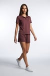 KADIN SOFT ÖRME KUMAŞ POLO YAKA BLUZ VE BELİ LASTİKLİ ŞORT İKİLİ TAKIM