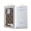 Apple iPhone 16 Pro Kılıf Guess Orjinal Lisanslı M-safe Şarj Özellikli 4G Desenli PU Metal Plaka Klasik Logolu Kapak