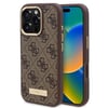 Apple iPhone 16 Pro Kılıf Guess Orjinal Lisanslı M-safe Şarj Özellikli 4G Desenli PU Metal Plaka Klasik Logolu Kapak