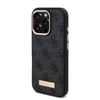 Apple iPhone 16 Pro Kılıf Guess Orjinal Lisanslı M-safe Şarj Özellikli 4G Desenli PU Metal Plaka Klasik Logolu Kapak