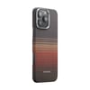 Apple iPhone 16 Pro Kılıf M-safe Şarj Özellikli Aramid Fiber Pitaka Tactile Woven Sunset-Moonrise Serisi Sunset Kapak
