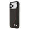 Apple iPhone 17 Pro Kılıf BMW Orjinal Lisanslı M-safe Şarj Özellikli Metal BMW ve M Logolu PU Karbon Tasarımlı Kapak
