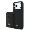 Apple iPhone 17 Pro Max Kılıf Lacoste Orjinal Lisanslı M-safe Şarj Özellikli PU Pike Desenli Metal Logolu Kartlıklı Kapak