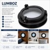 LUMBOZ PLASTİK YUVARLAK SİYAH -DIŞ ÇAP:215 MONTAJ DERİNLİĞİ:38MM MONTAJ ÖLÇÜSÜ :160MM CAM ÇAPI:130MM