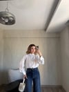 Beyaz İnci Düğmeli Gömlek