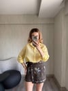 İnce Çizgili Düğmeli Oversize Gömlek 
