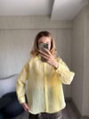 İnce Çizgili Düğmeli Oversize Gömlek 