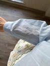 İnce Çizgili Düğmeli Oversize Gömlek 