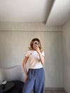 Mavi Nakışlı Detaylı Tişört
