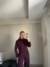 Metal Düğme Detaylı Bordo Takım