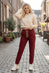 BORDO OVERSIZE RETRO ŞALVAR TAKIM