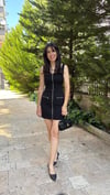 Fermuar Detaylı Siyah Mini Elbise 