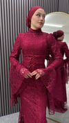 Dantelli Elbise Bordo