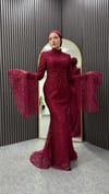 Dantelli Elbise Bordo