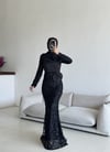 Fiyonklu Abiye Siyah