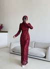 Işıltı Abiye Bordo