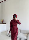 Işıltı Abiye Bordo