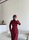 Işıltı Abiye Bordo