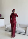 Işıltı Abiye Bordo