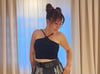 Çapraz Askı Dantel Detaylı Crop Bluz
