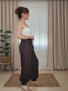 Kahve Saten Şalvar Kesim Pantolon