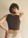 Lacivert Crop Bluz