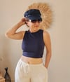 Lacivert Crop Bluz