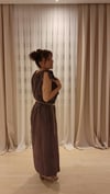 Omuz Bağlama Detaylı Midi Elbise